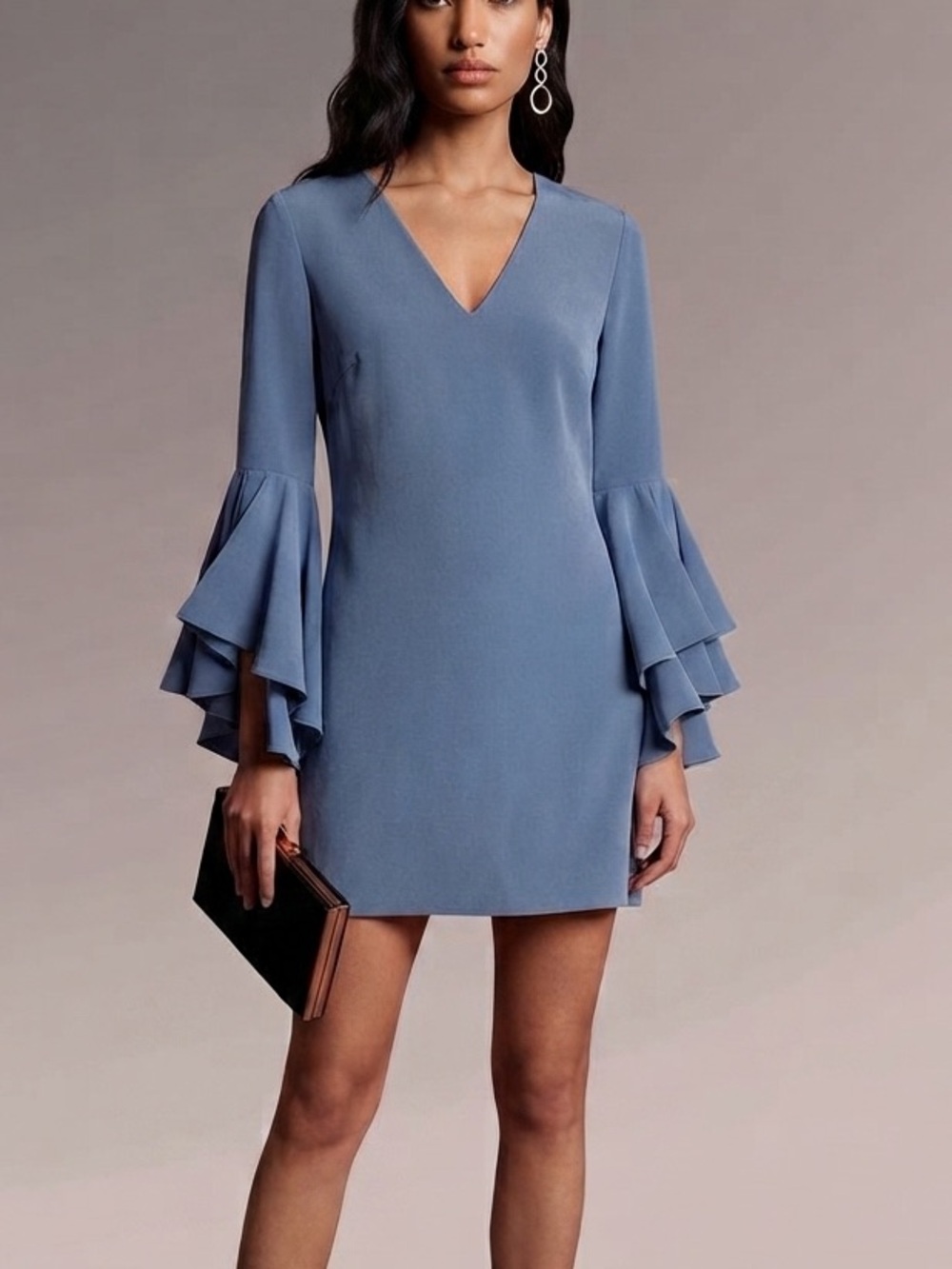 Milly Nicole Blue Mini Dress - Statement Sleeves Size 4-6